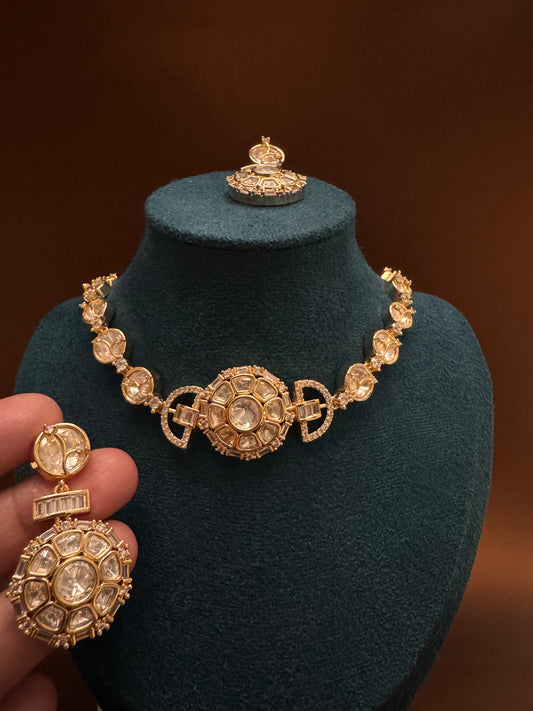 Kundan choker necklace with Earrings